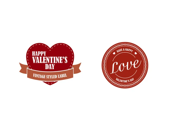Valentines day retro stickers — Stock Vector