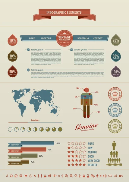 Elementos de infografía vintage — Vector de stock