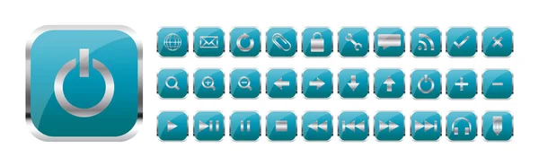 Światło niebieskie stronie zestaw ikon — Wektor stockowy