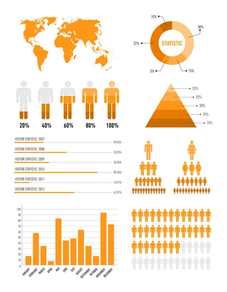 Éléments infographiques orange — Image vectorielle
