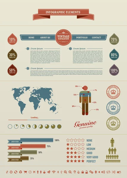 Éléments infographiques vintage — Image vectorielle