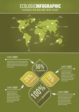 Green ecologic infographic clipart