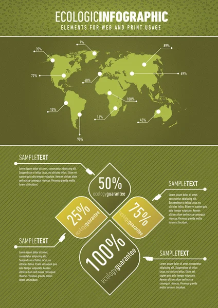 Infográfico ecológico verde — Vetor de Stock