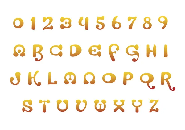 Oranje lettertypeset — Stockvector