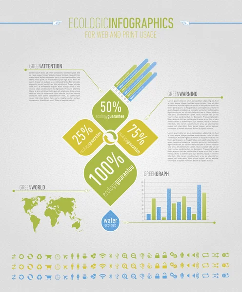 Екологічні інфографічні елементи для веб- та друкованого використання — стоковий вектор