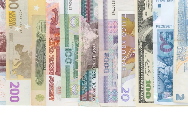 Assorted world banknotes — Stock Photo, Image