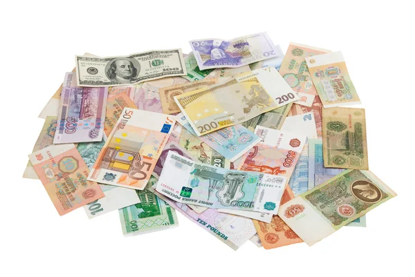 Banconote mondiali assortite — Foto Stock