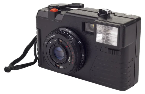 Старая простая пленочная камера на белом фоне — стоковое фото