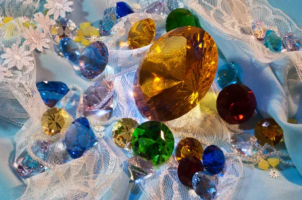 Coleção de pedras preciosas de vidro — Fotografia de Stock