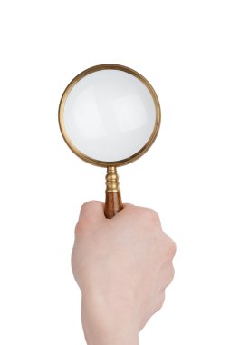 Magnifier in hand clipart