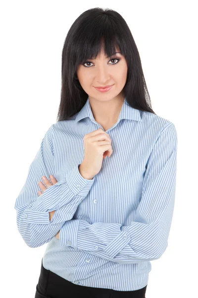 Young business woman isolated on the white background — Stock Photo, Image