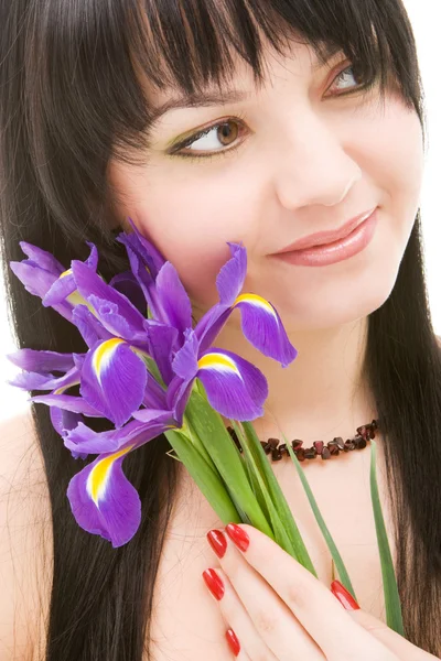 Giovane donna con fiori — Foto Stock