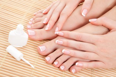 Care for beautiful woman nails clipart