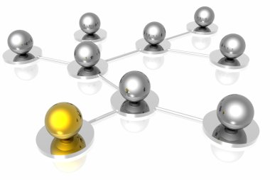 3d network connections isolated in white background clipart