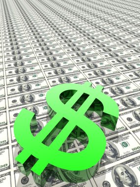 Dollar symbol in money background clipart