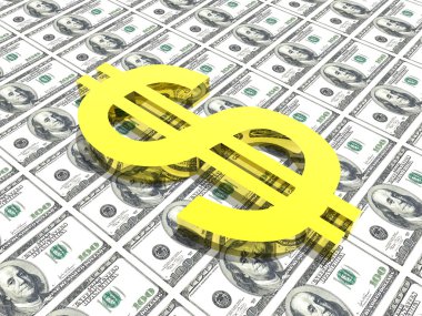 Dollar symbol in money background clipart