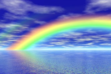 Rainbow in the sea clipart