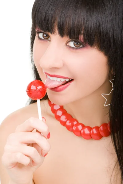 Słodka kobieta z cukierków — Zdjęcie stockowe