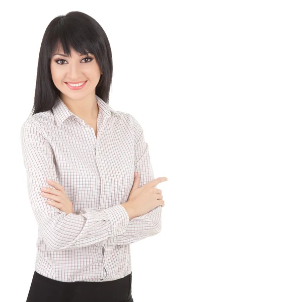 Junge Geschäftsfrau isoliert auf weißem Hintergrund — Stockfoto
