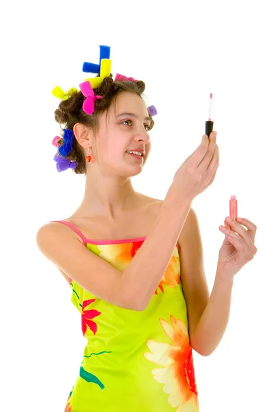 Kleine Dame mit Make-up — Stockfoto