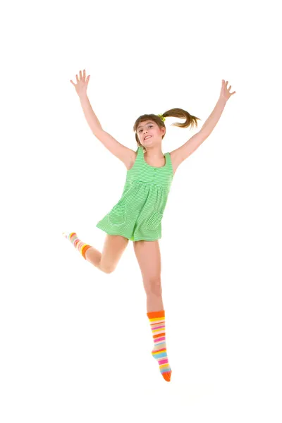 Happy girl is jumping — Stock Photo, Image