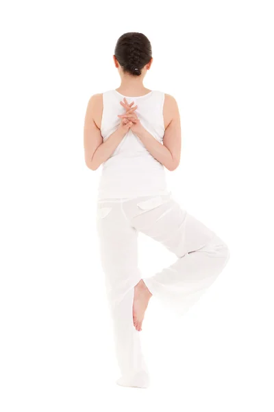 stock image Young woman doing yoga exercise