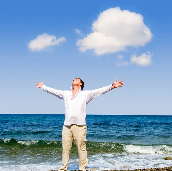Man dreams to fly on winds — Stock Photo, Image
