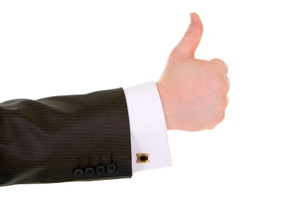 Business man hand gesture isolated in white background — Stock Photo, Image