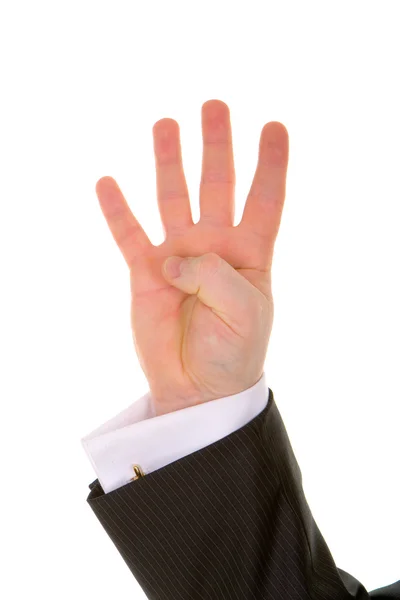 Gesto de mano masculina aislado en fondo blanco — Foto de Stock