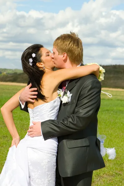 Stock image Just married happy couple