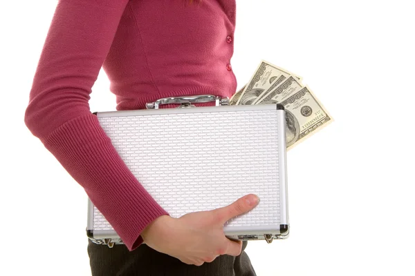 Business woman and money — Stok fotoğraf