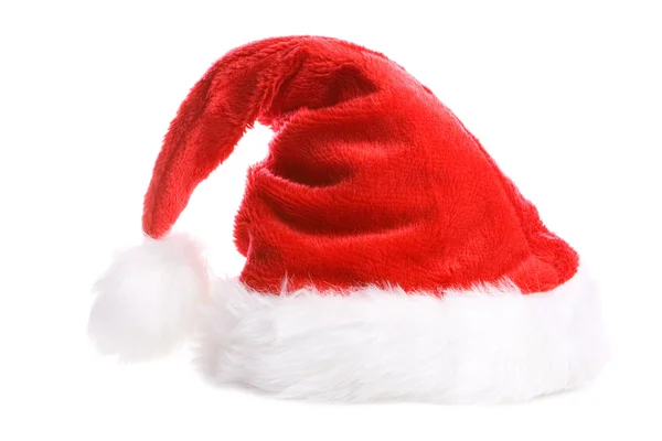 Beyaz arka planda Noel şapkası — Stok fotoğraf