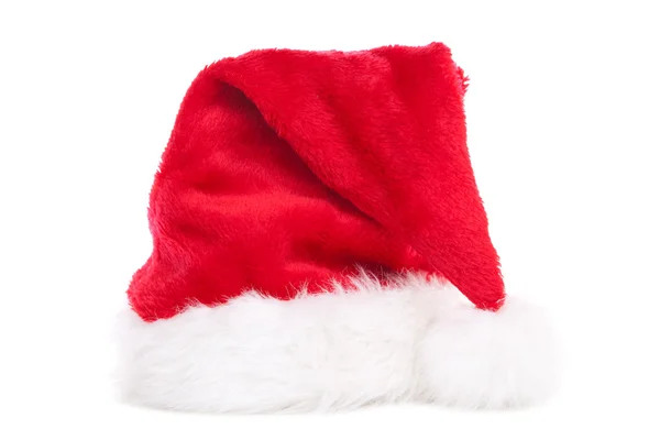 Santa kapelusz na białym tle w tle — Zdjęcie stockowe
