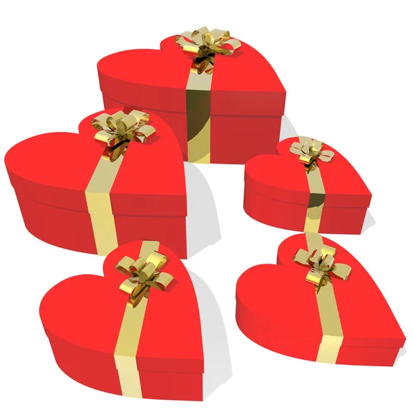 Geschenkbox in Herzform Serie — Stockfoto