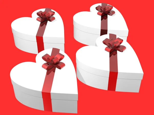 Geschenkbox in Herzform Serie — Stockfoto