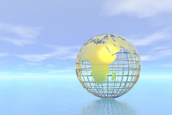 Globe dans l'océan — Photo