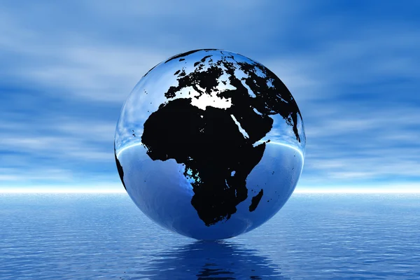 Globe in ocean — Stock Photo, Image
