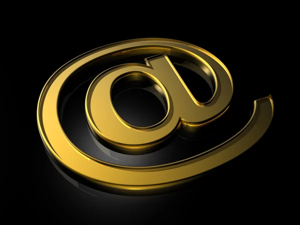 Golden e-mail symbol — Stock Photo, Image