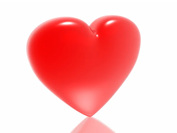 Coeur rouge isolé en fond blanc — Photo