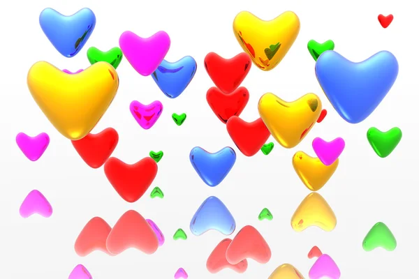 Color hearts background — Stock Photo, Image