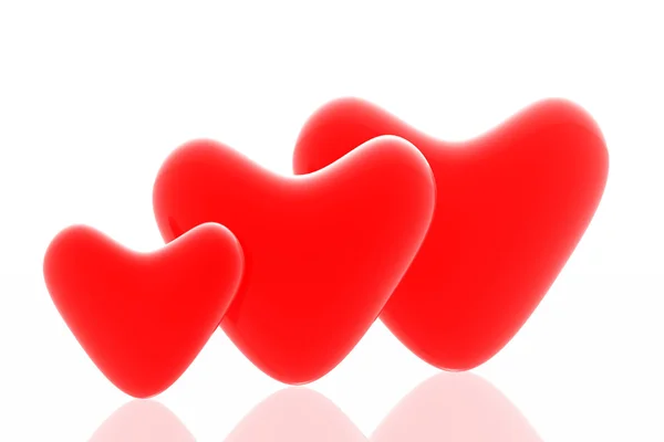 Kırmızı Kalpler — Stok fotoğraf