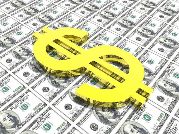 Parayı arka planda dolar simgesi — Stok fotoğraf