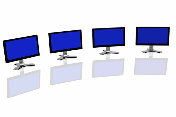 3d monitors isolated in white background — Stock Photo, Image