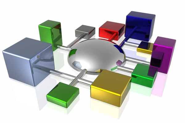 3d 网络连接 — 图库照片