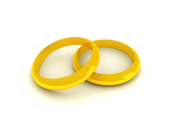Anéis em fundo branco — Fotografia de Stock