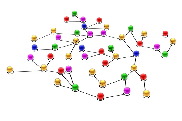 3D-s hálózati kapcsolatok — Stock Fotó