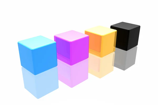CMYK cubes — Stock Photo, Image