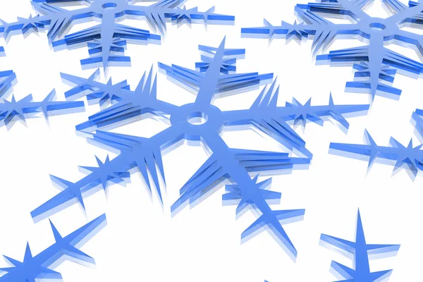 Christmas snowflake in ice background — Stock Photo, Image