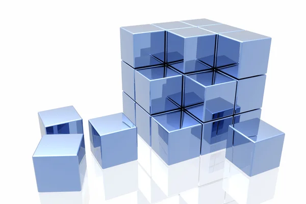 Синие кубики — стоковое фото