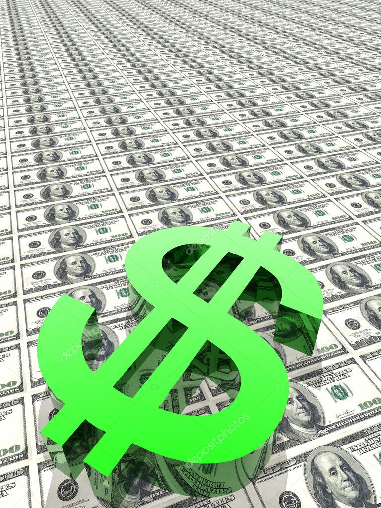 Dollar symbol in money background